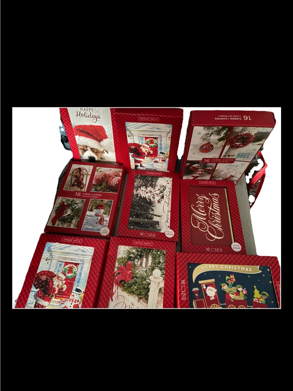 13 boxes -Christmas greeting cards 16 cards with envelopes per box.